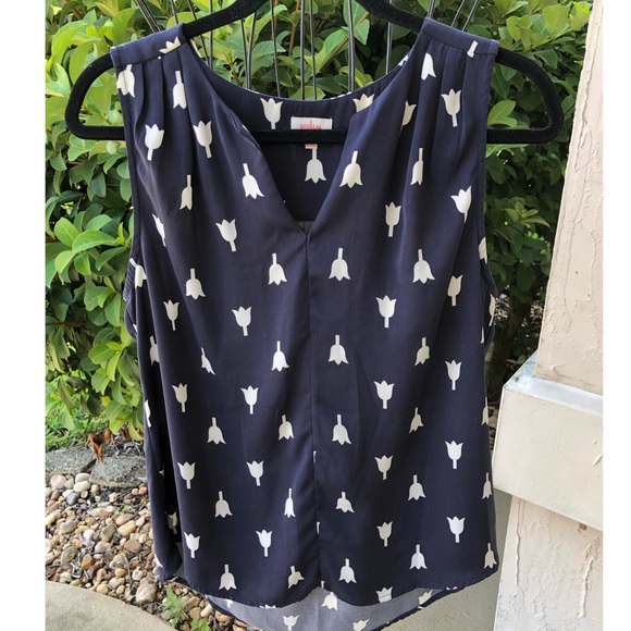 Pixley Tops - Pixley XS Blue tulip tank top blouse EUC